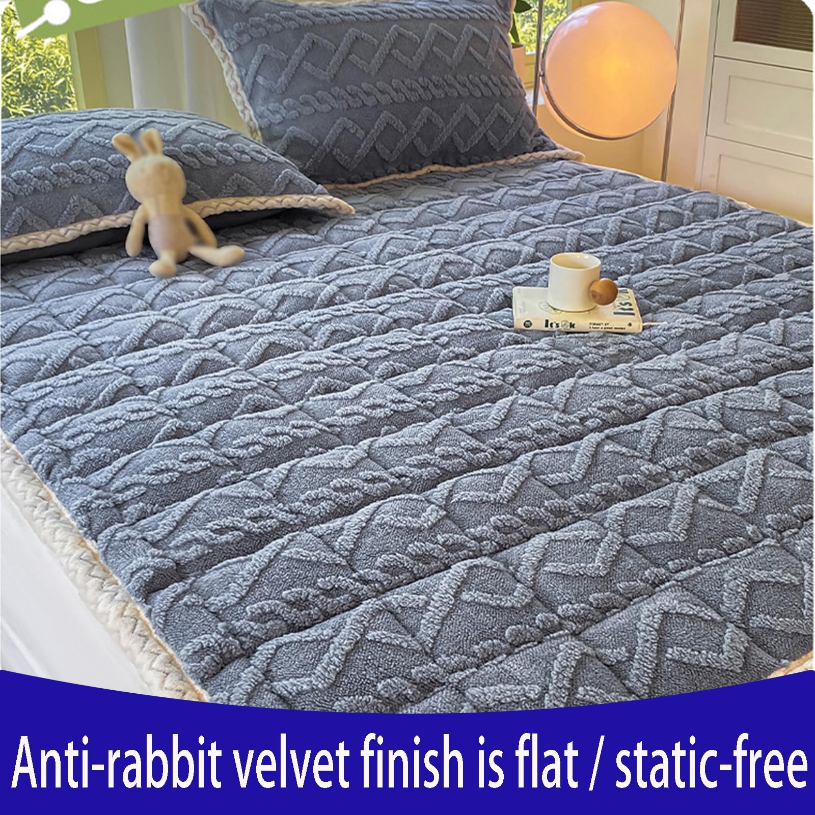 Topper Protector de Colchón Acolchado,Sobrecolchón Colchoncillo Transpirable,Color Sólido Mattress Topper con 4 Bandas,CaraTopper Colchon Suavidad y Comodidad,Marrón,90x190cm/35x75in