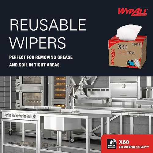 Miniatura 17 de WypAll 34790CT x 60 paños, caja pop-up, color blanco, 9 1/8 X 16 7/8, caja de 126 (paquete de 10 cajas)