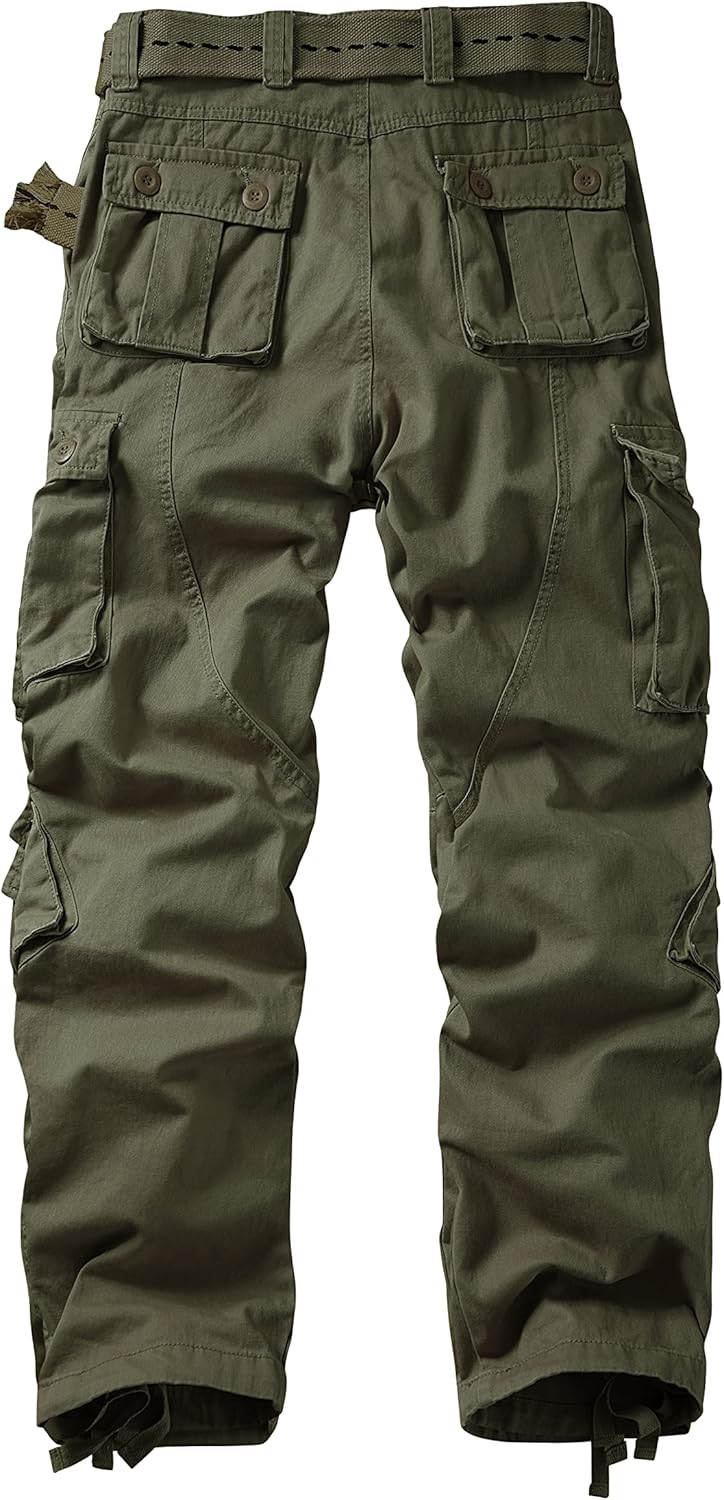 TRGPSG Men's Cargo Pants Camo Casual Pants Relaxed Fit Cotton Work Pants with Multi Pocket - Image 2