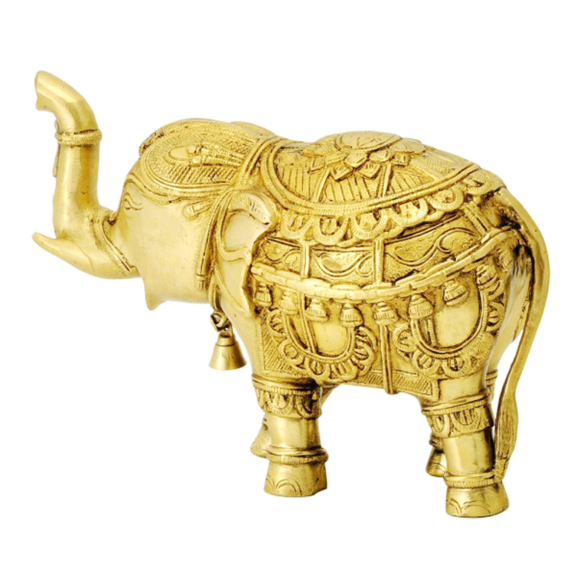itos365 latón Trunk Up elefante estatuas – Showpiece Metal Estatua – Lucky figurine- Home Décor Regalos tema