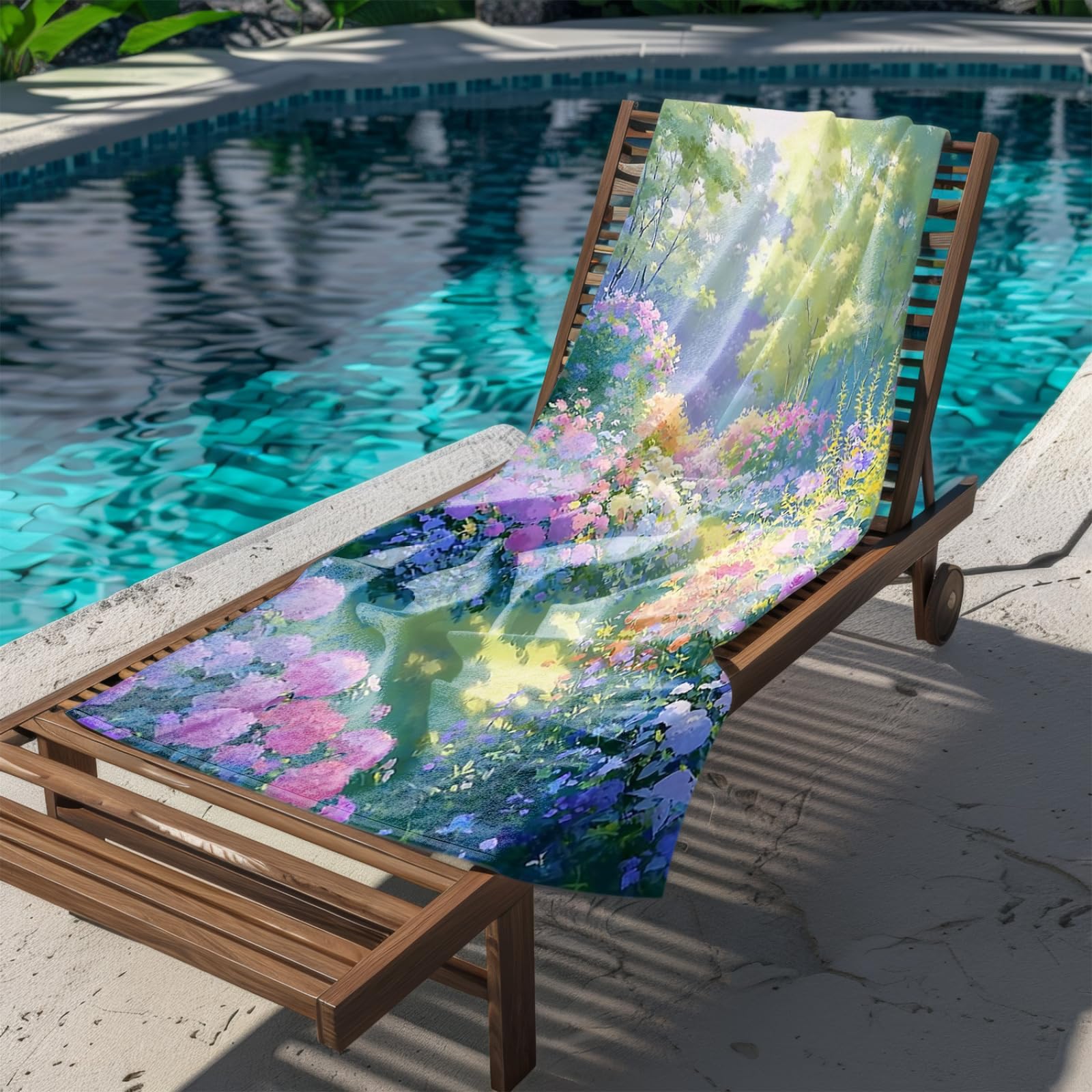 Generisch XXL Strandtuch Microfaser 180 X 90 Lila Gelb Blume Grün Strandhandtuch Groß Kompakt Und Sandfest Schnelltrocknend Reisehandtuch Für Den Strand Gym Travel Sauna