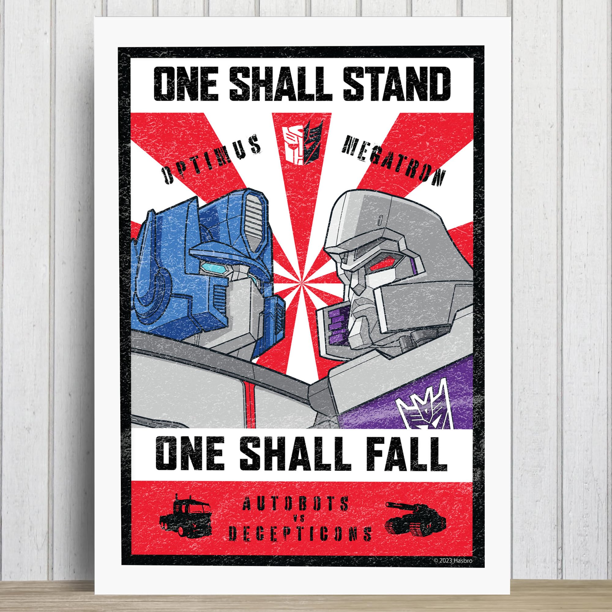 Themed Red And Blue Transformers Print - Optimus Prime Megatron Face Off Wall Art Poster (21Cm X 29.7Cm - A4)