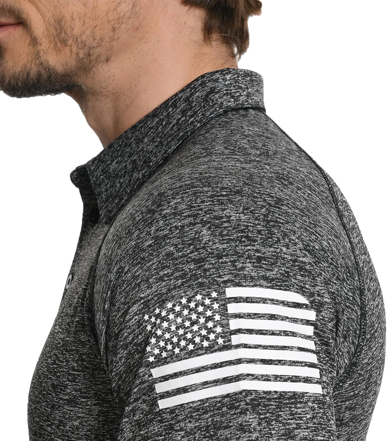 H HYFOL Mens Golf Shirt Moisture Wicking Quick-Dry Short Sleeve Casual Patriotic Polo Shirts for Men - Image 5