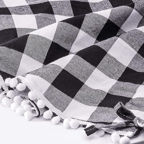 Miniatura 10 de Falda de árbol de Navidad roja, 48 pulgadas, color burdeos, falda de arpillera de doble capa, decoración de Navidad