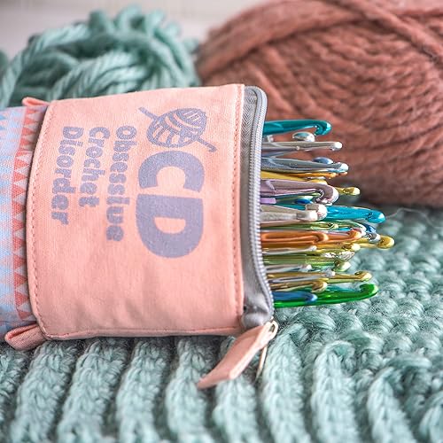 Miniatura 8 de Boye OCD Bolsa de almacenamiento de tela de ganchillo con cremallera, 5.75 x 7 pulgadas, multicolor