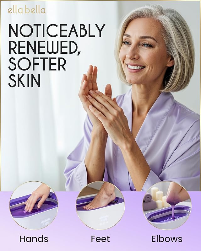 ELLA BELLA® Paraffin Wax Machine for Hand & Feet • Parafin Wax Warmer • Everything in One Kit – Paraffin Wax Refills, Mitts & Booties • Soothing Relief with Parrafin Hot Wax • Home Paraffin Wax Bath Violet
