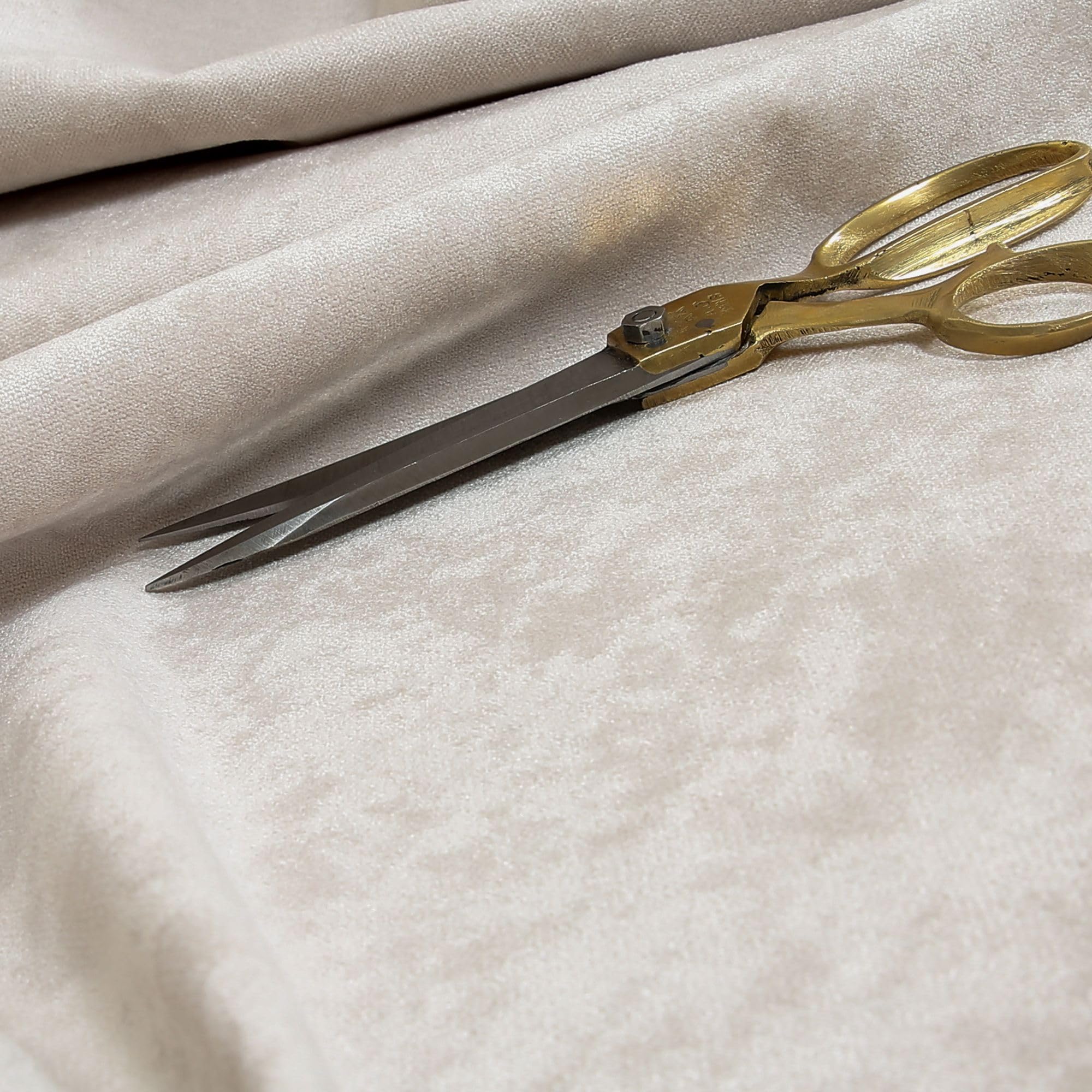 Redbrick Mill Fabrics Soft Velvet Upholstery Fabric, Fire Retardant Material for Curtains, Sofas, Furnishings Ivory Cream, 135cm Width (Per Metre)