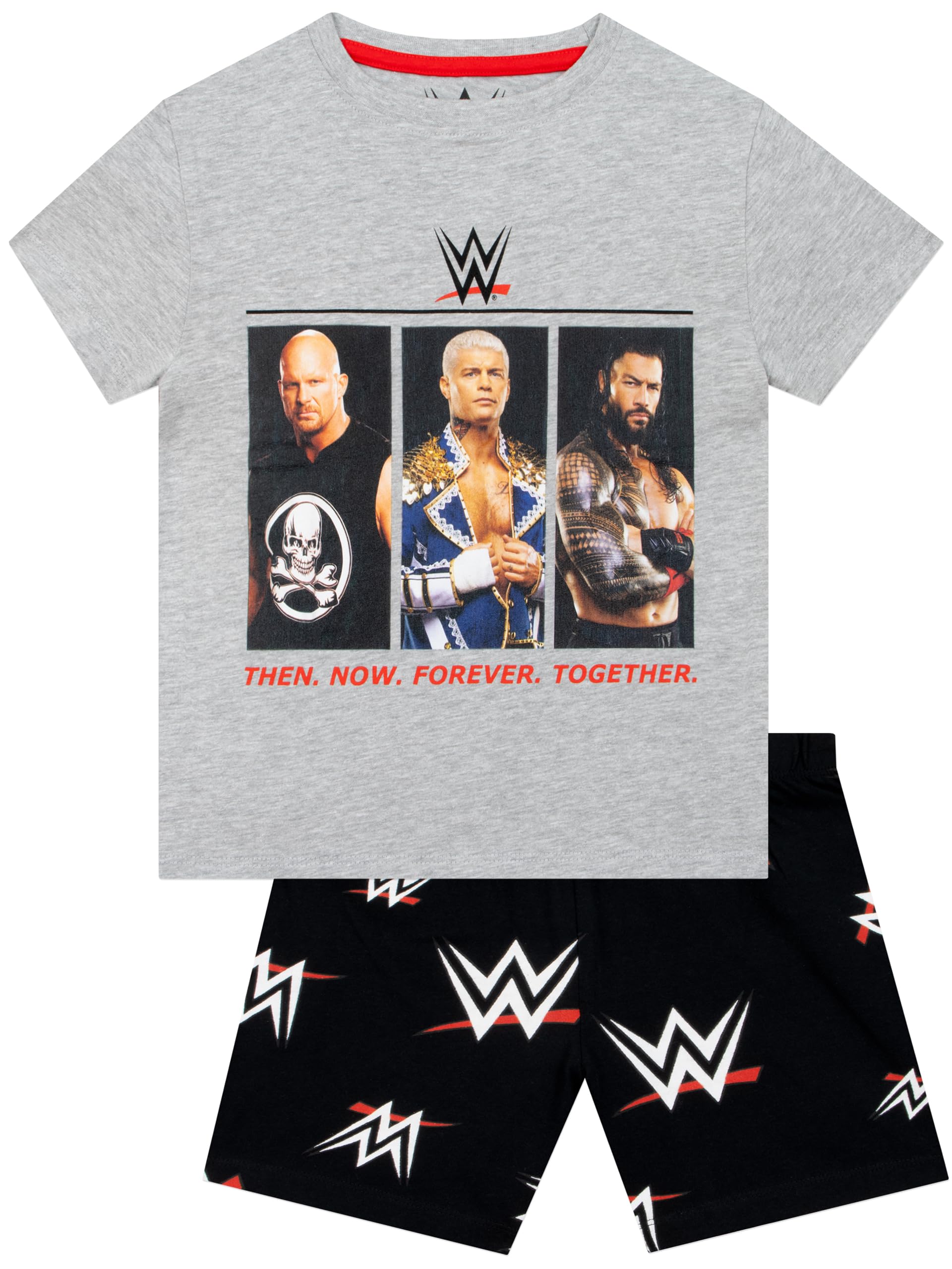 WWE Pyjama Court Enfant, Ensemble T-Shirt A Manches Courtes Et Short pour Garçon, Pyjama De Catch pour Garçon