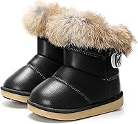 Vista 6 de KVbabby Botas de nieve para niños pequeños, con forro de piel sintética, impermeables