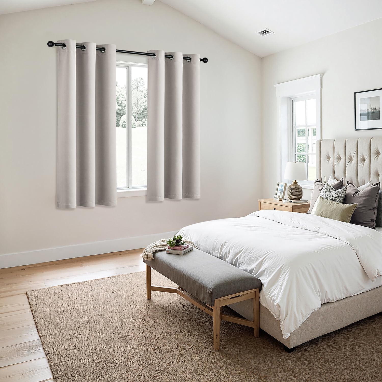 MIULEE Blackout Curtains for Bedroom Living Room 2 Panels, Thermal Insulated Room Darkening Drapes Grommet Noise Reducing Light Blocking Window Treatments 45 Inches Long 40x45 Inch Cobblestone thumbnail