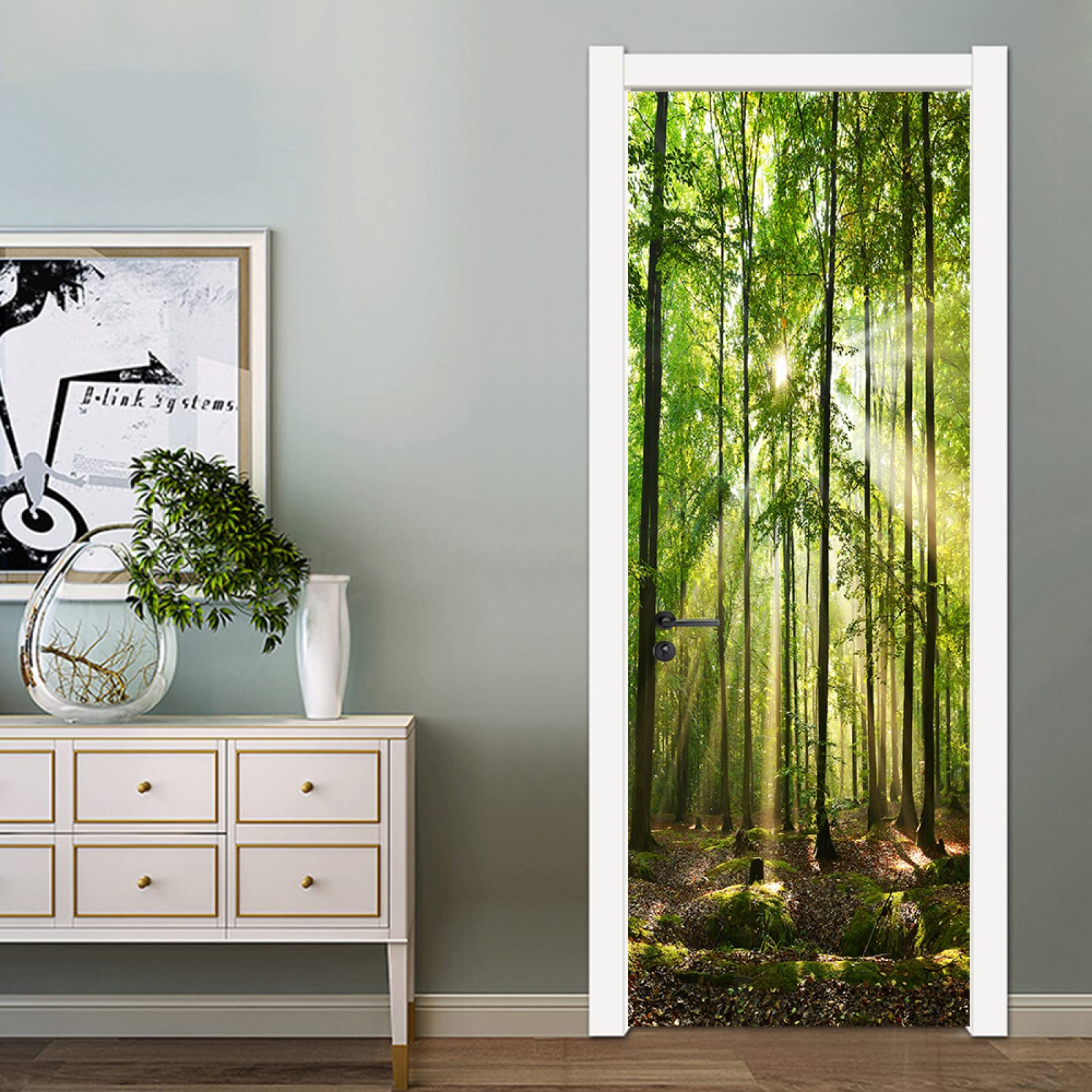 Selbstklebende Türtapete 100x200cm - 3D Wald Design Für Zimmertüren