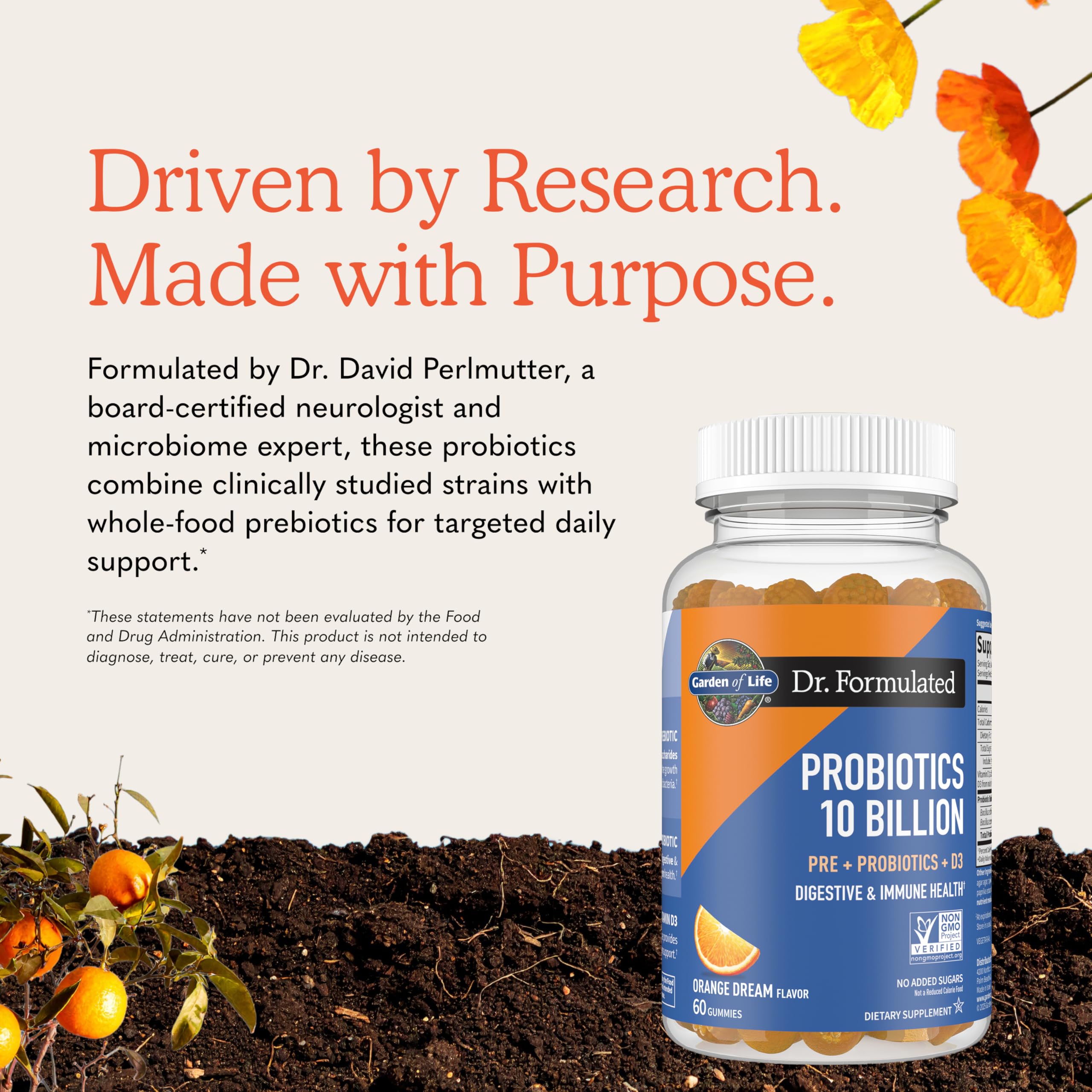 Garden of Life Dr. Formulated Probiotic Gummies, Orange Dream Flavor, 60ct — Amazon image 6