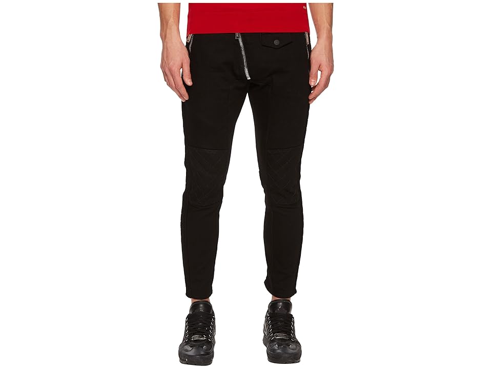 

DSQUARED2 Leather Biker Fit Jeans (Black) Men's Jeans