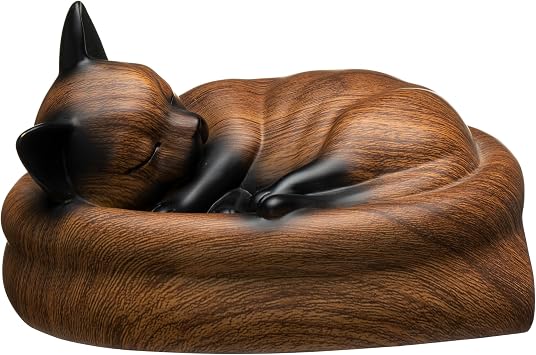 Cat Urn for Small Pets Stylish Cat Urns for Ashes High Quality Pet Urns for Cats Brown