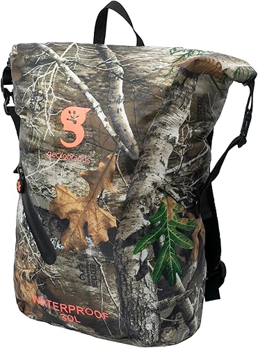 Miniatura 2 de geckobrands Mochila ligera impermeable de 30 litros, camuflaje Realtree Edge, mochila impermeable con bolsa con cremallera, bolsa de viaje ligera y
