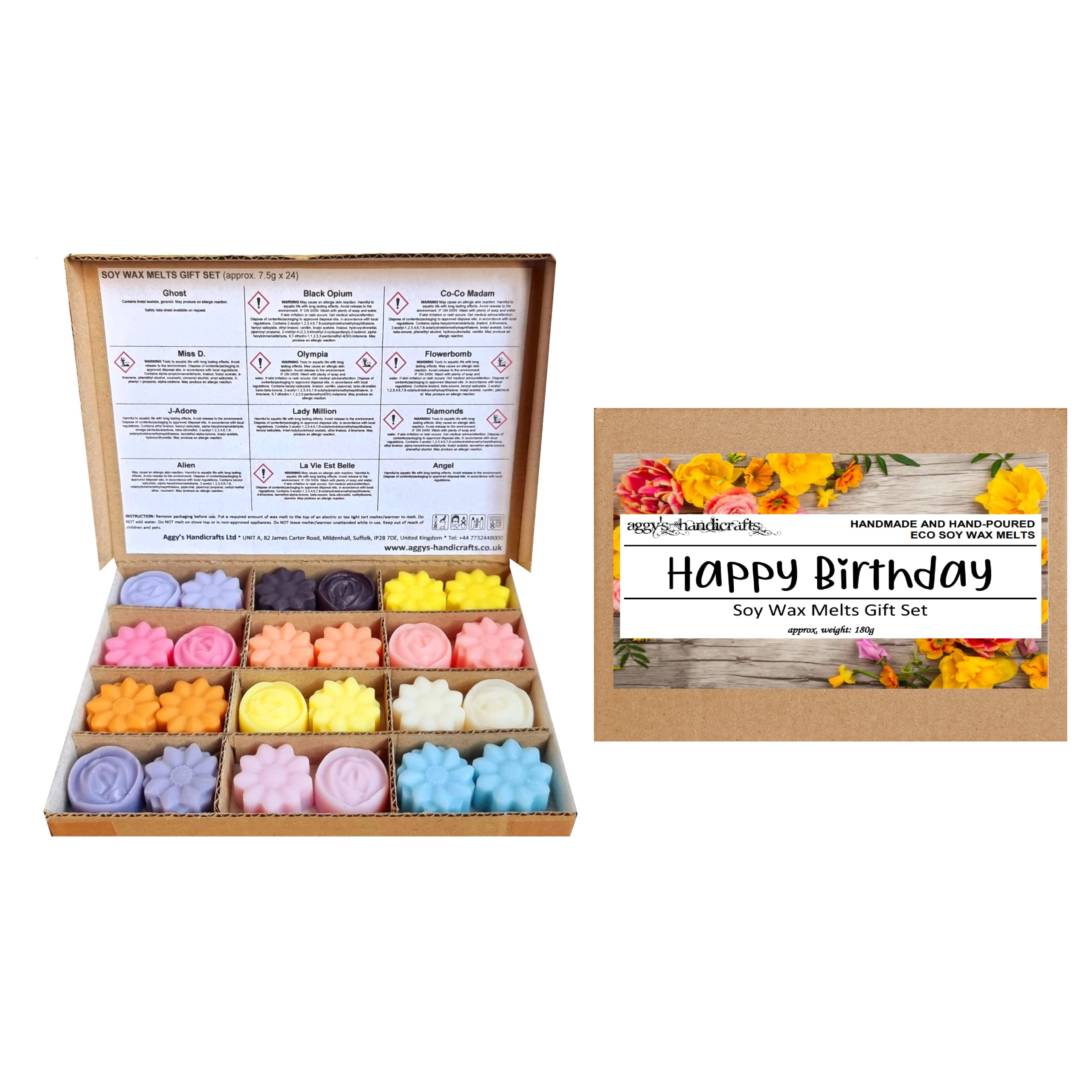 Happy Birthday Sample Soy Wax Melts Gift Box (Approx. 180g) / Alien, Angel, Black Opium, Co-Co Madam, La Vie Est Belle, Olympia and More