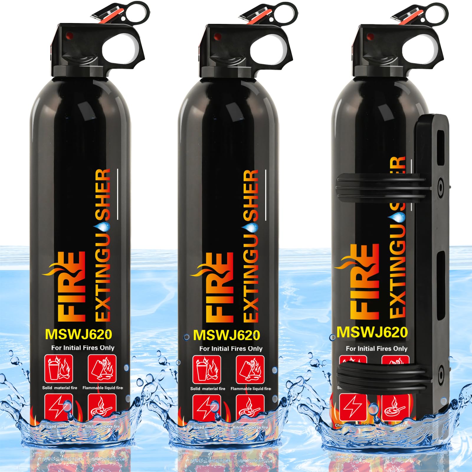 Fire Extinguisher for Boat 3 Pcs House Fire Extinguisher with Bracket
