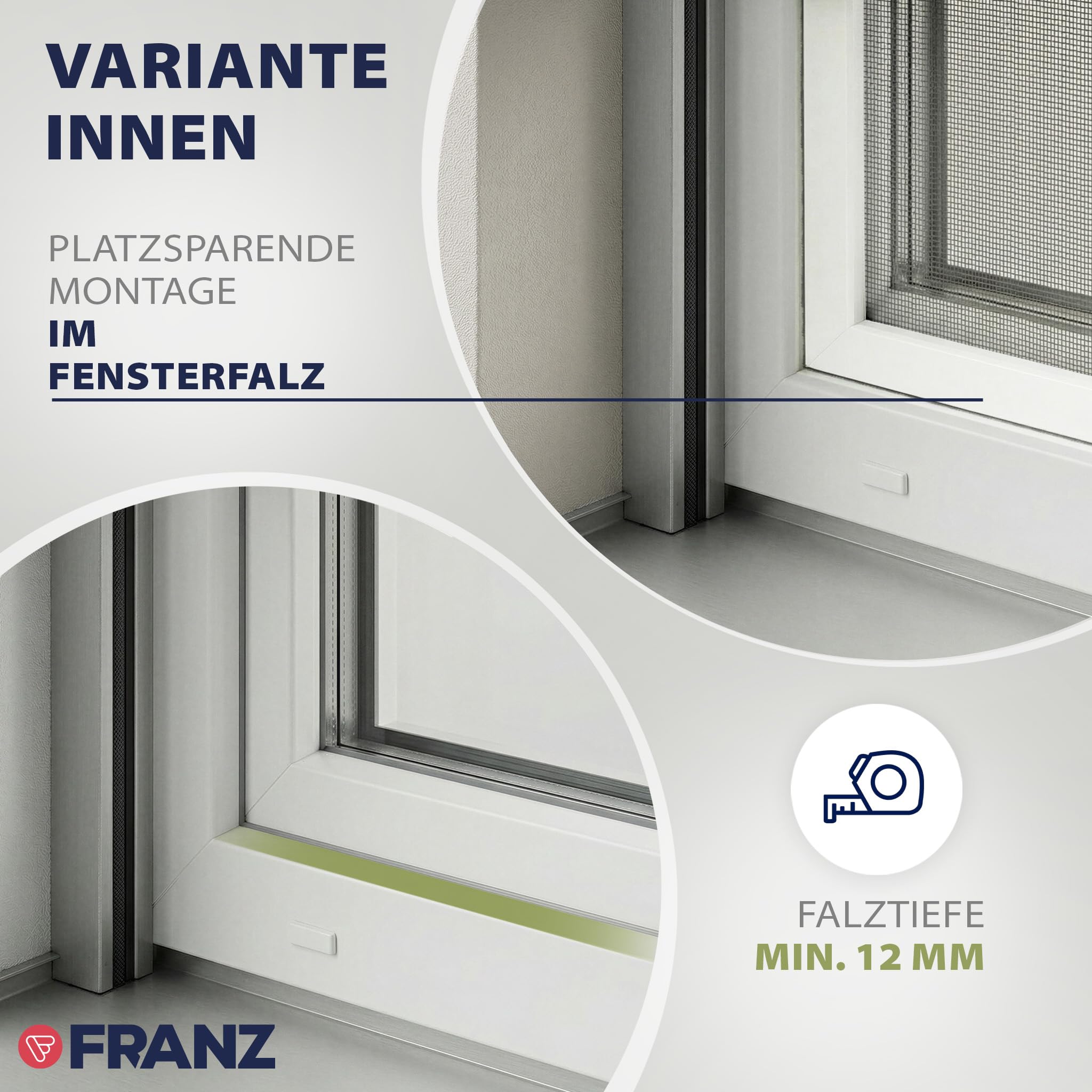 FRANZ Fliegengitter nach Maß für Fenster – Insektenschutz Spannrahmen, vormontiert, ohne Bohren, pulverbeschichtete Aluminium-Profile, Profiqualität, Made in Germany (Ocker)