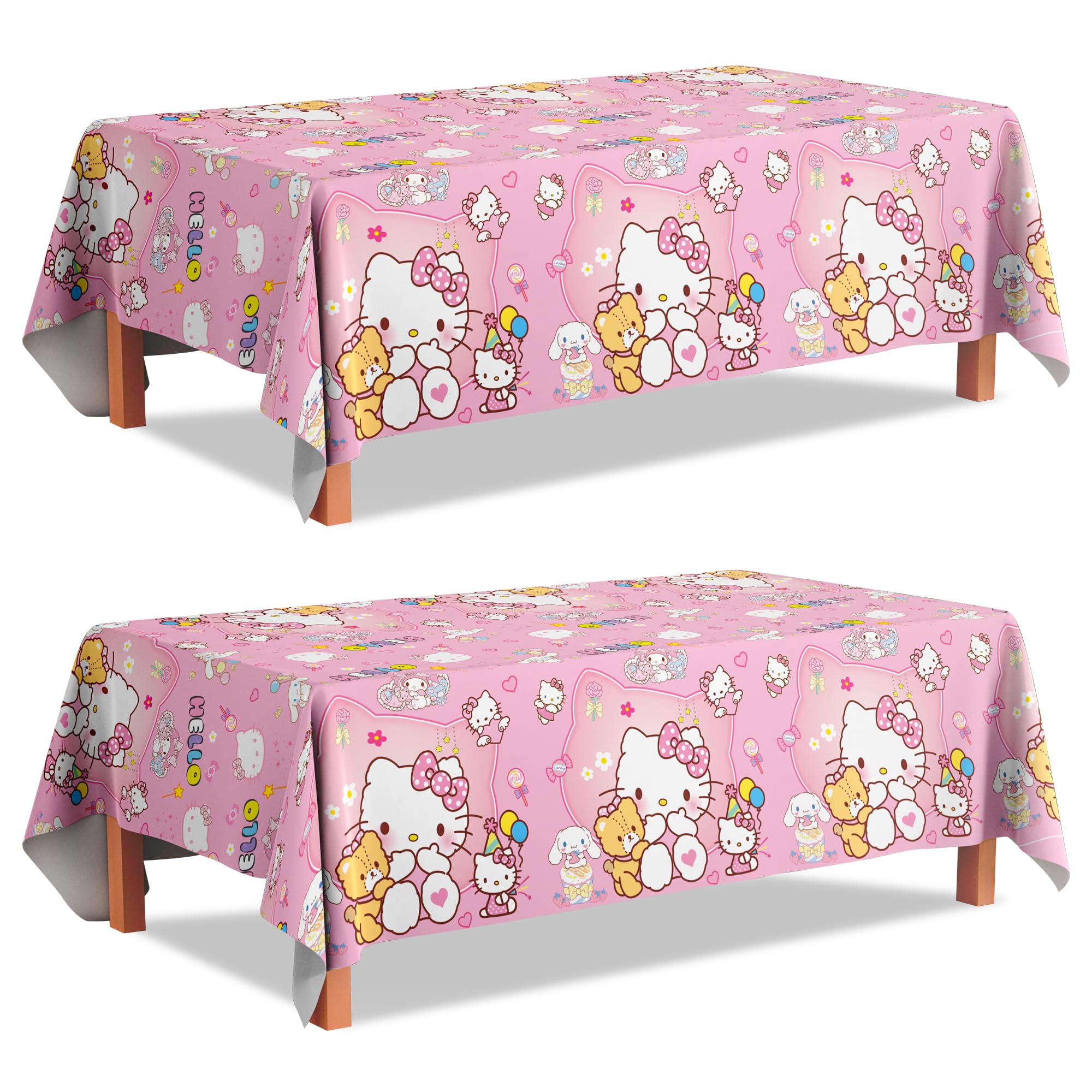 GenericHello Kitty Birthday Decorations Tablecloth, 3pcs Hello Kitty Table Cloth Kit- Hello Kitty Party Table Cloth/Hello Kitty Table Cover/Hello Kitty Tablecloth, for Hello Kitty Birthday Decorations