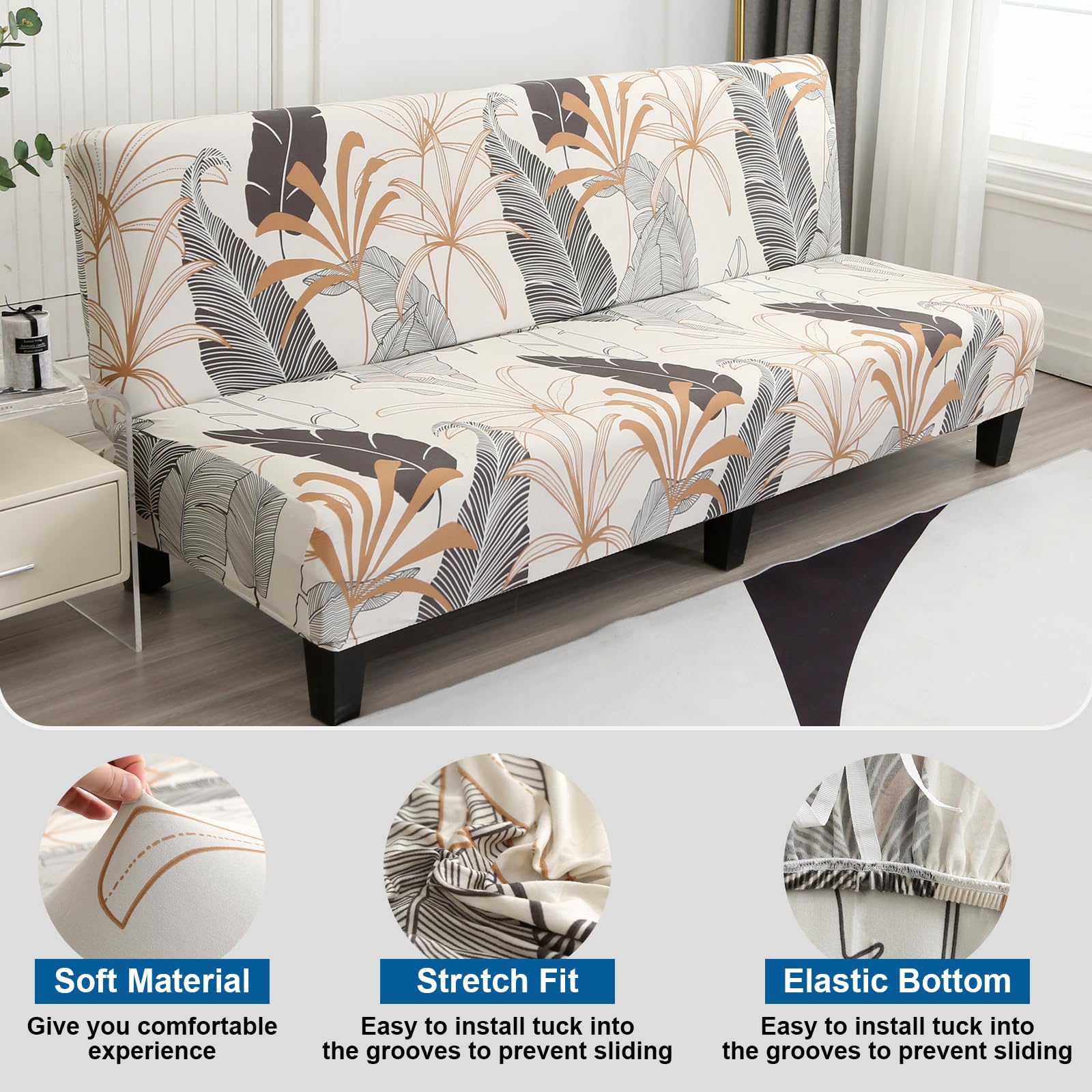 Housse De Clic-Clac 3 Places Jianyana - Extensible, Sans Accoudoir, Protection Canapé Salon