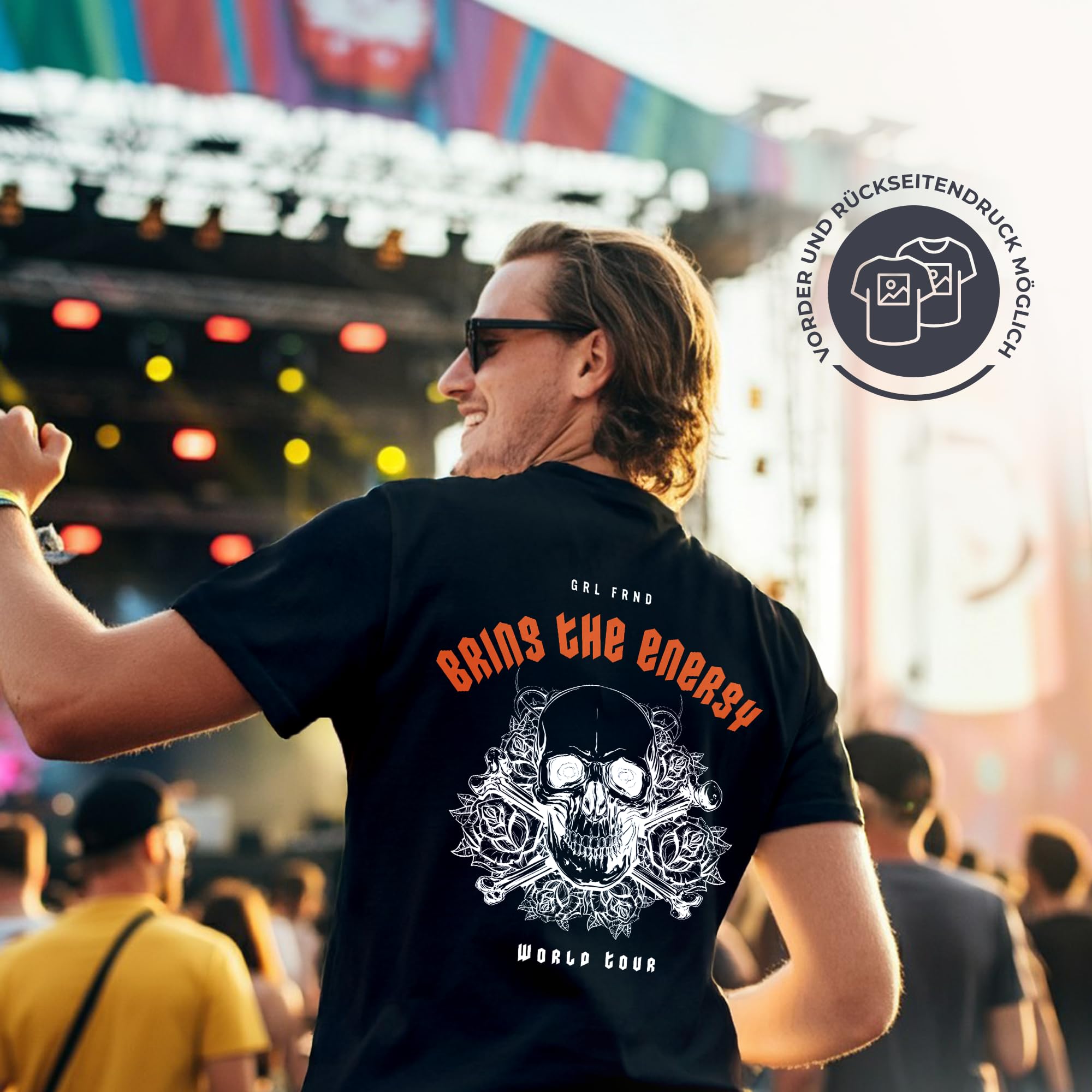 Cimpress Personalisiertes T-Shirt für Männer, Mit Foto, Text oder Design selbst gestalten, Baumwoll-T-Shirt für Herren in S - 3XL Bedrucken Lassen, Für Geburtstage oder als Werbegeschenk
