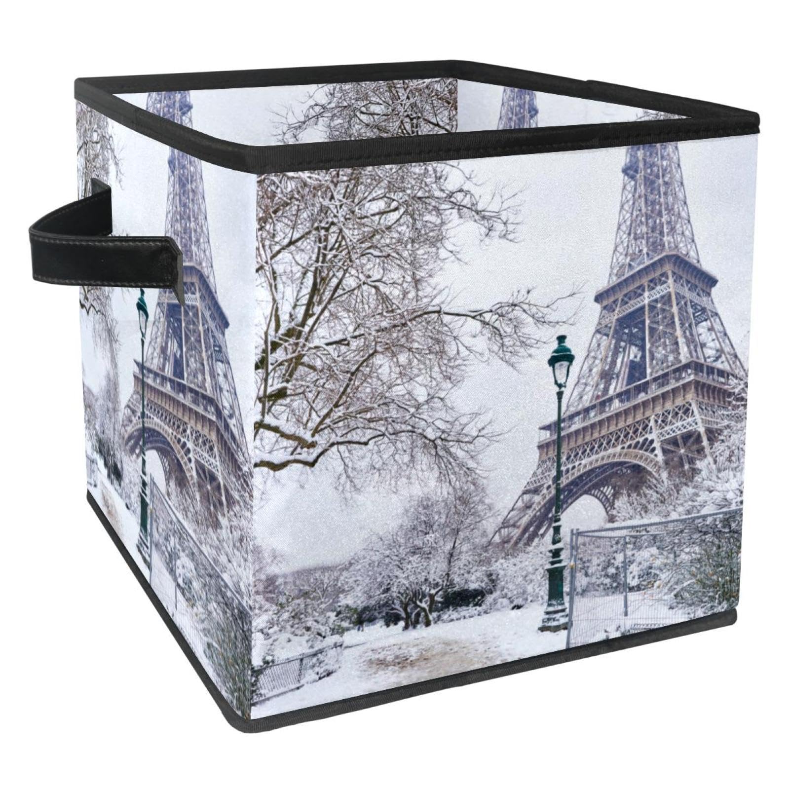 Boîte de rangement pliable motif Tour Eiffel cubes en tissu pour placard
