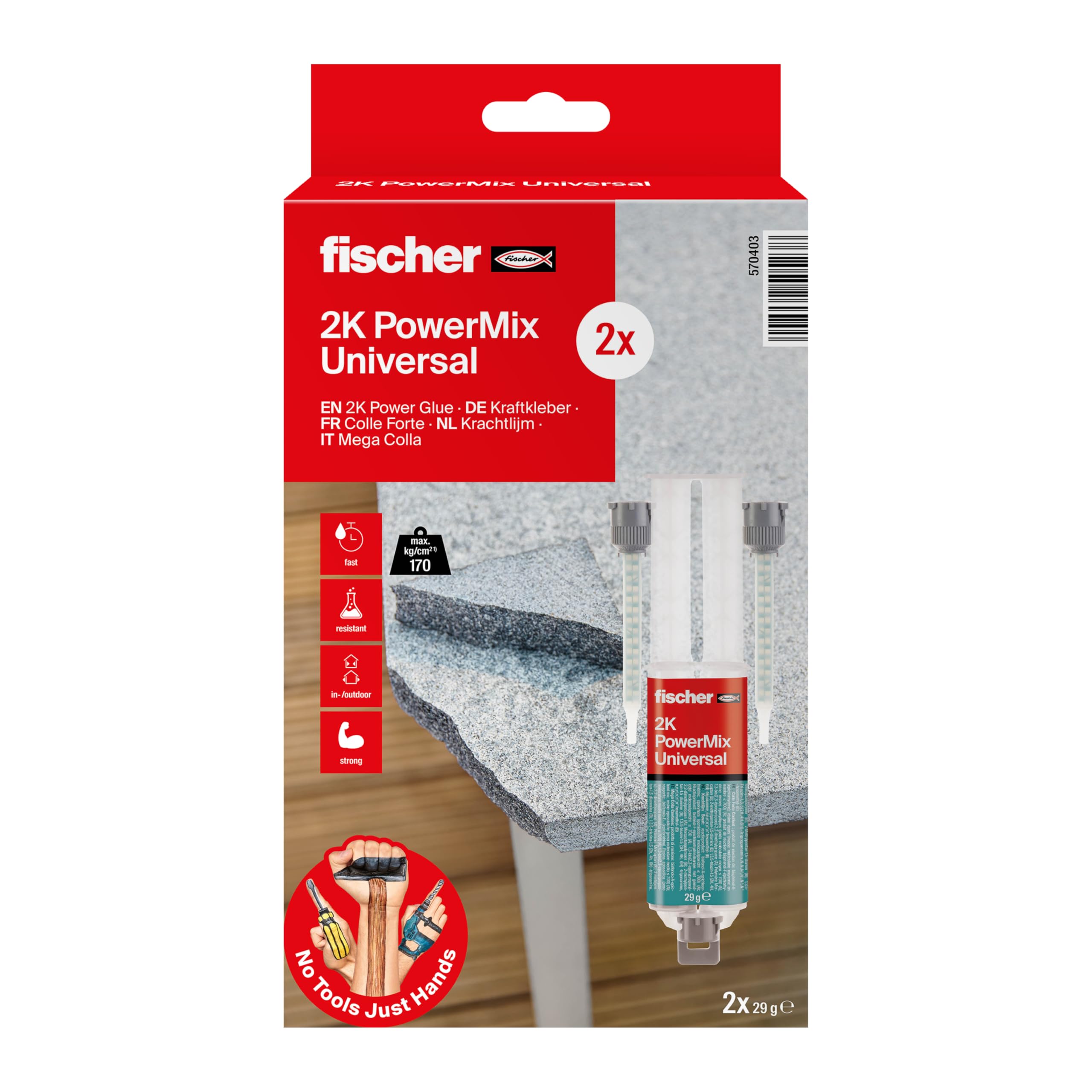 fischer GOW Multipack – klej o dużej sile wiązania 29 g (2)