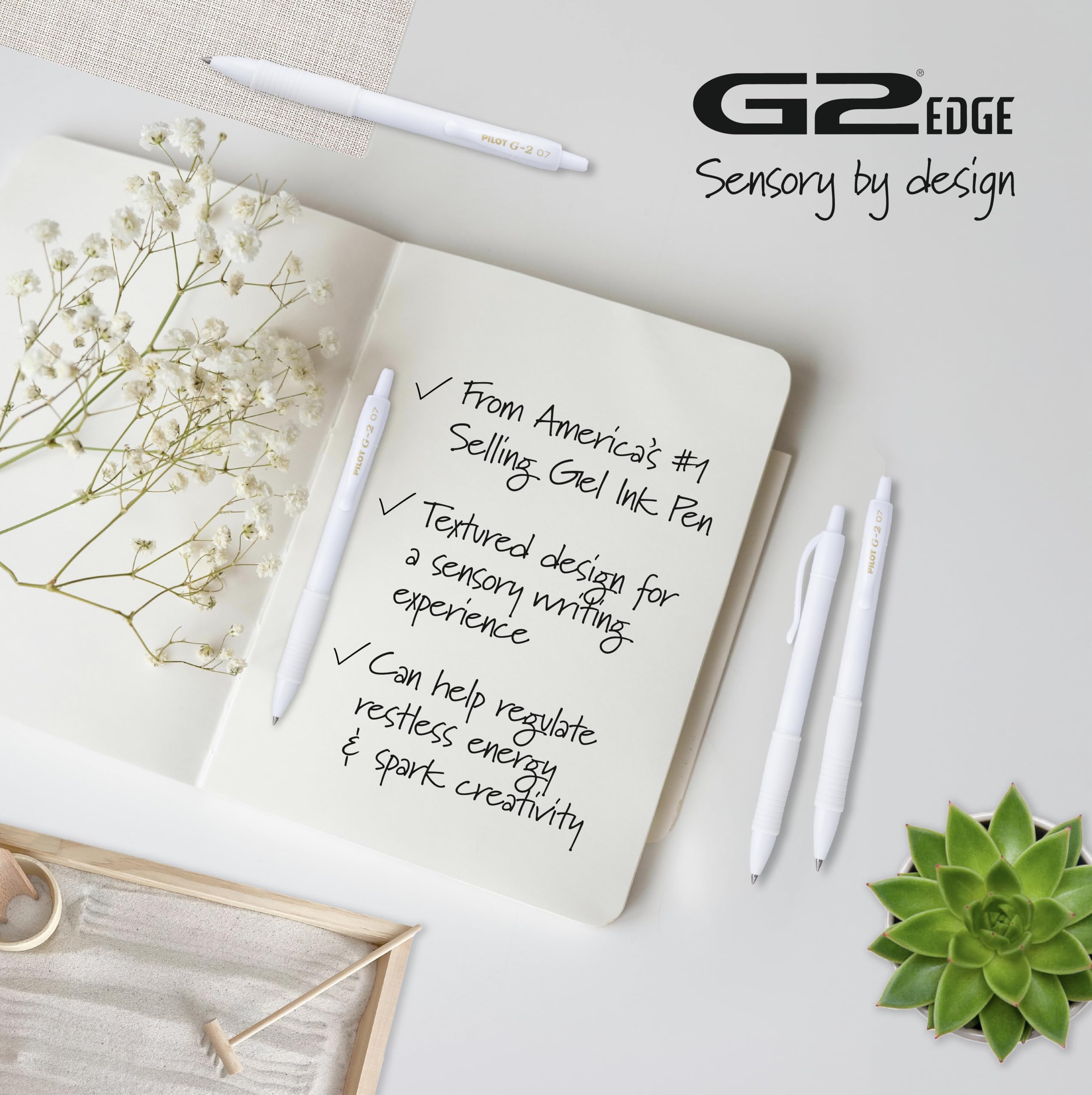 Pilot G2 Premium Gel Roller Pens Edge White Pen Sensory Writing Experience Fine Point 0 7 mm 1ct — view 3