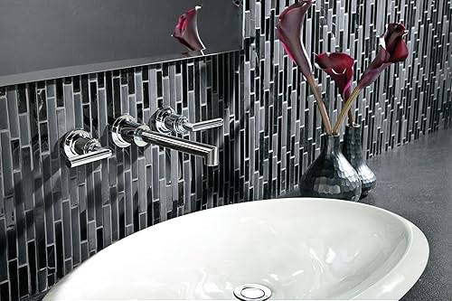 Miniatura 9 de Moen TS43003 Arris - Grifo de baño con dos manijas para montaje en pared, requiere válvula, cromado