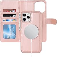 Vista 15 de Havaya Funda para iPhone 12 y iPhone 12 Pro, cartera compatible con magsaf 2 en 1, desmontable magnética con tarjetero y ranura trasera