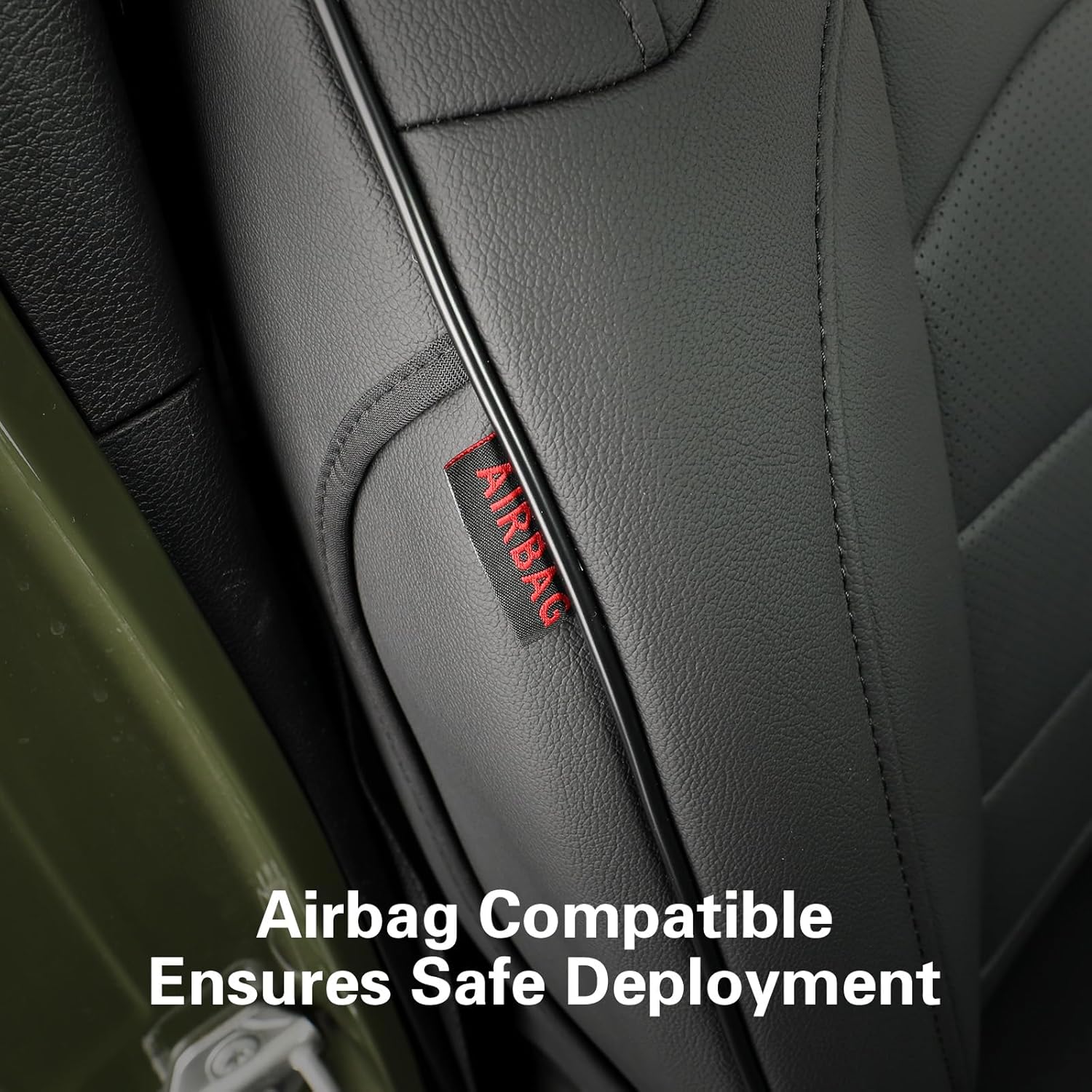 EKR Wrangler Seat Covers Custom Fit for Jeep Wrangler(2 Door) 2018 2019 2020 2021 2022 2023 2024 2025 2026(Manual Driver Seat) Leather Truck Seat Covers Full Set - Faux Leather(Black)