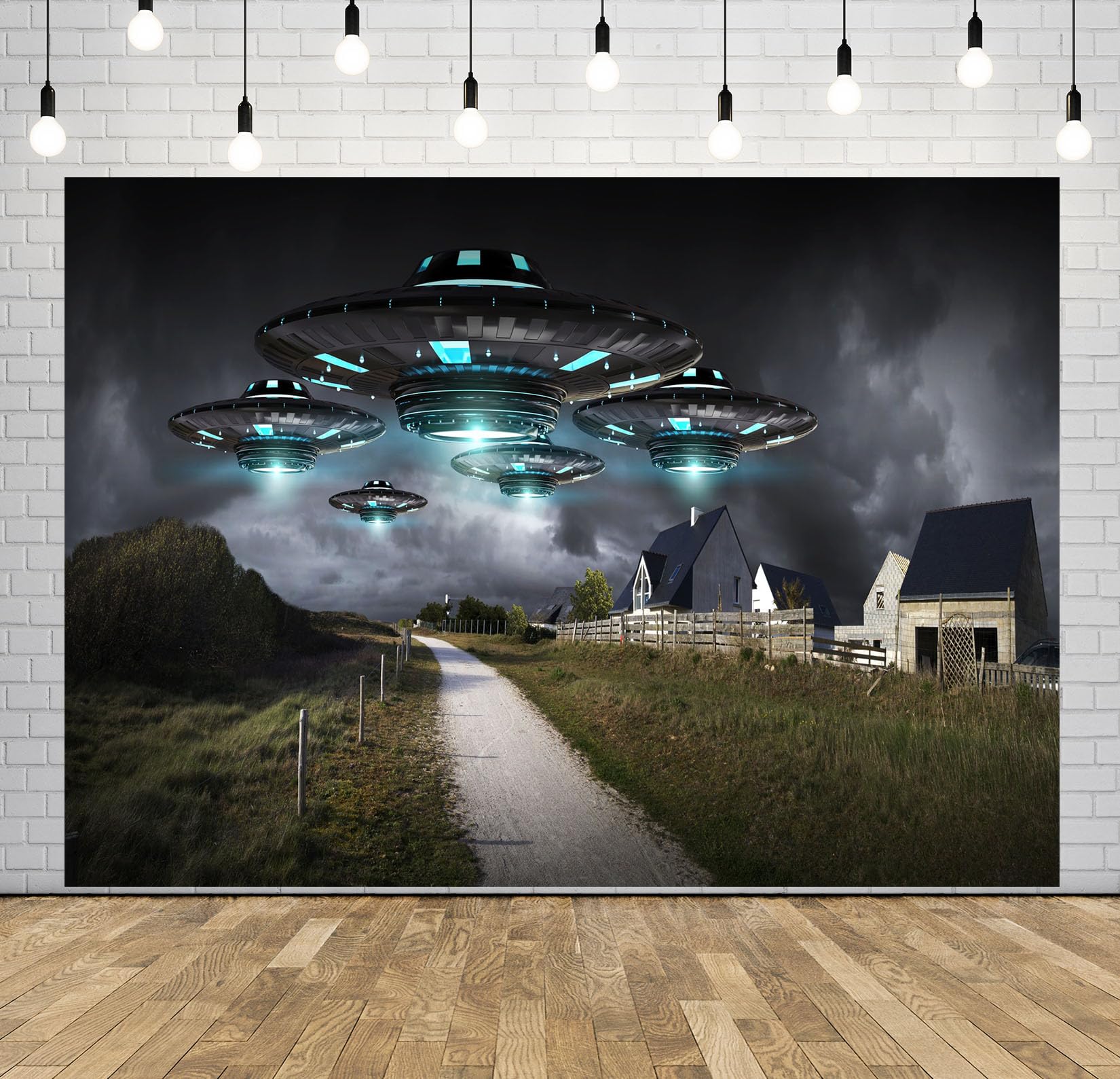 10x10FT (3x3m) UFO Sopra Strada Rurale Sfondo Fotografico
