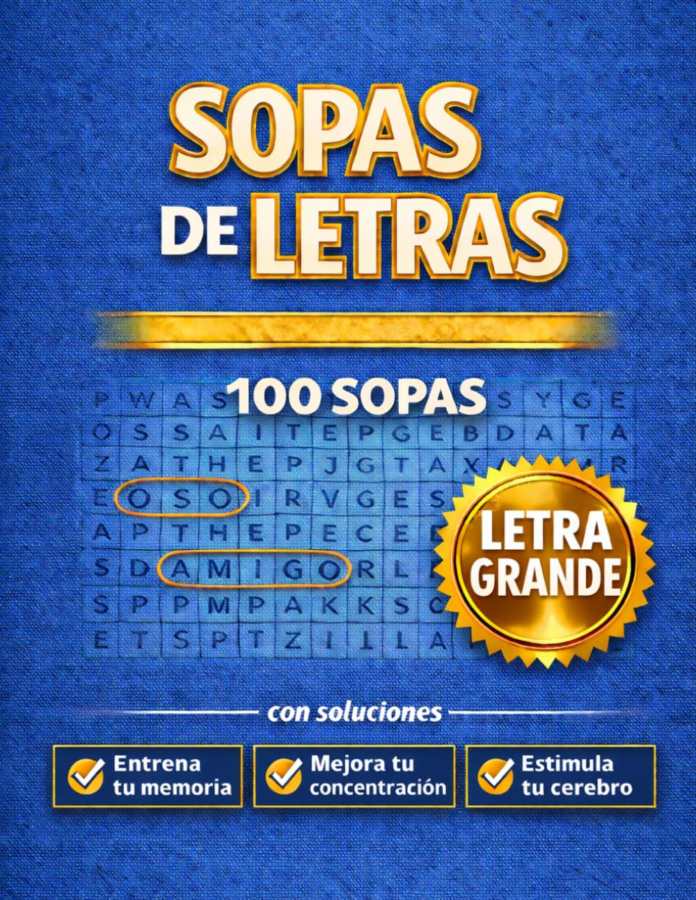 Sopas de Letras: 100 sopas | Letra grande