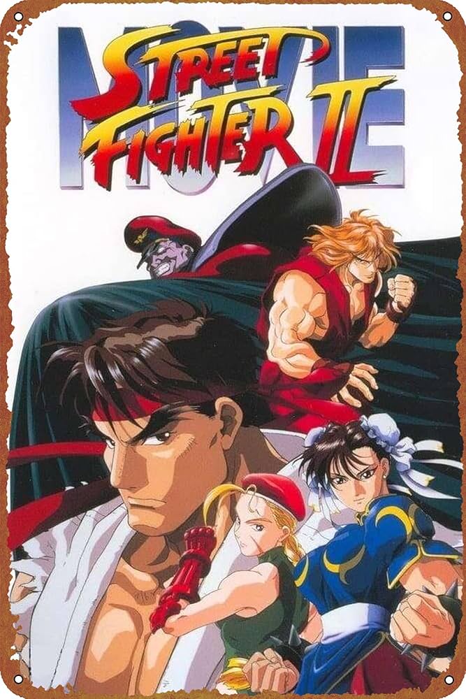 Amazon.co.jp: ストリートファイターII:アニメ映画ポスター ブリキ看板