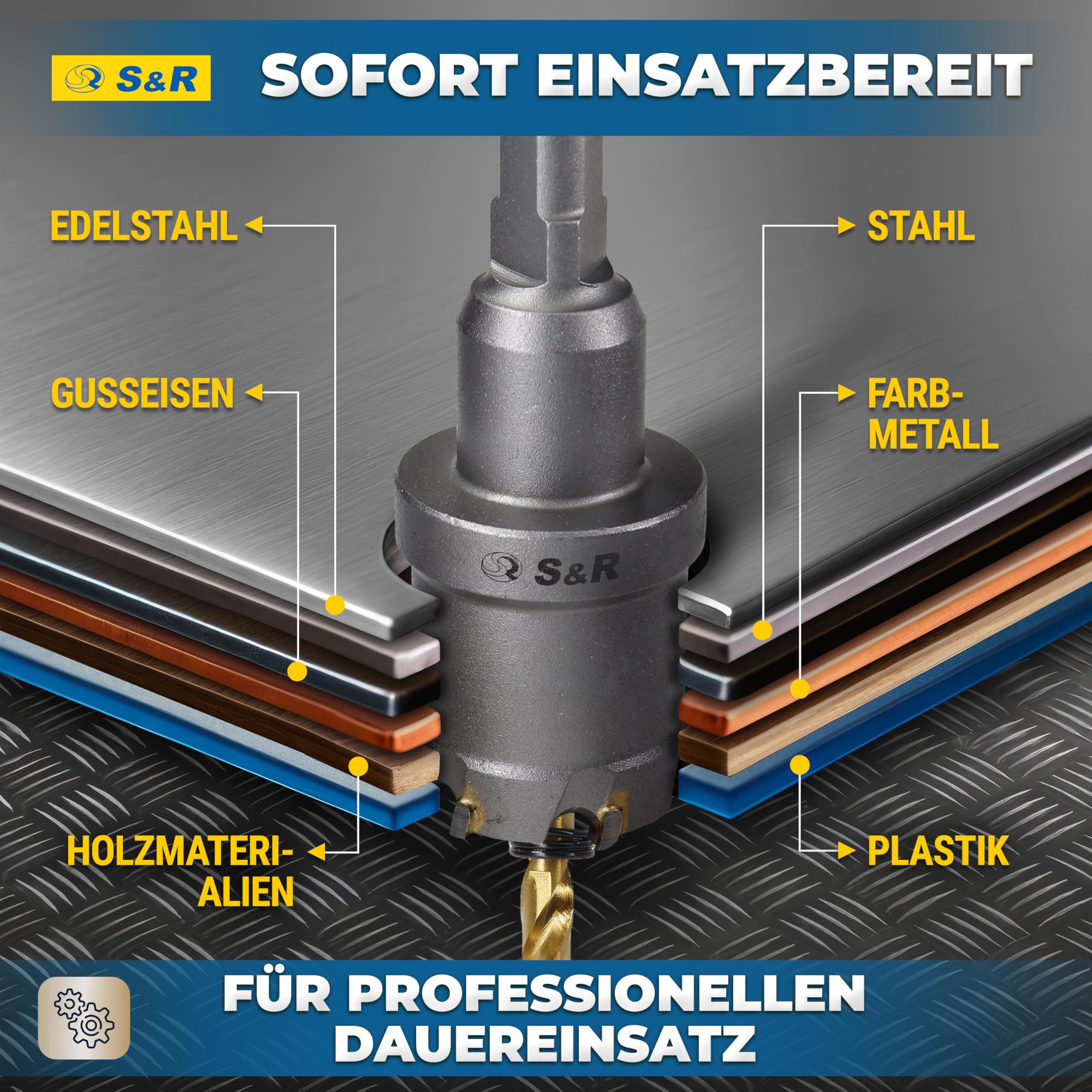 Rotec gatzagenset '527 - Allround' met Fast-Change adapters, SDS , 16-dlg