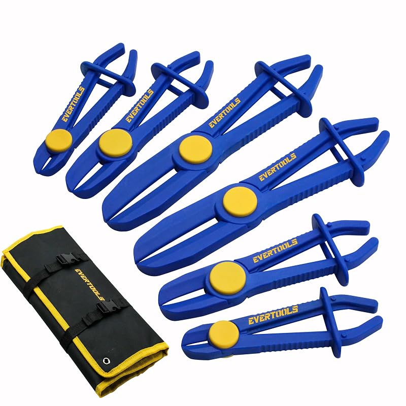 Kit de Alicates para Pinçamento de Mangueiras Evertools com 6 Peças e Bolsa Oxford