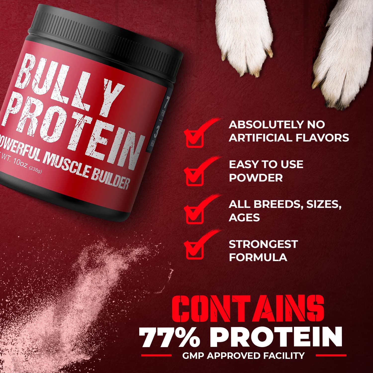 Bully Muscle Builder Dog Protein Powder Weight Gainer For Your Bully