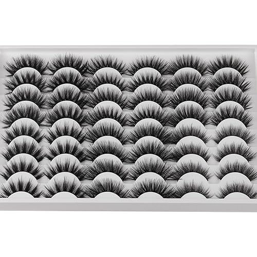 Miniatura 8 de Ruairie - 24 pares de pestañas postizas de visón sintético, esponjosas, con volumen y espesas, impactantes, 5D, de tamaño completo, 6 estilos