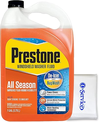 Number 1 In Service Prestone AS658 Deluxe 3 en 1 - Líquido limpiador de parabrisas, descongelante para todas las estaciones hasta -27F, tecnología