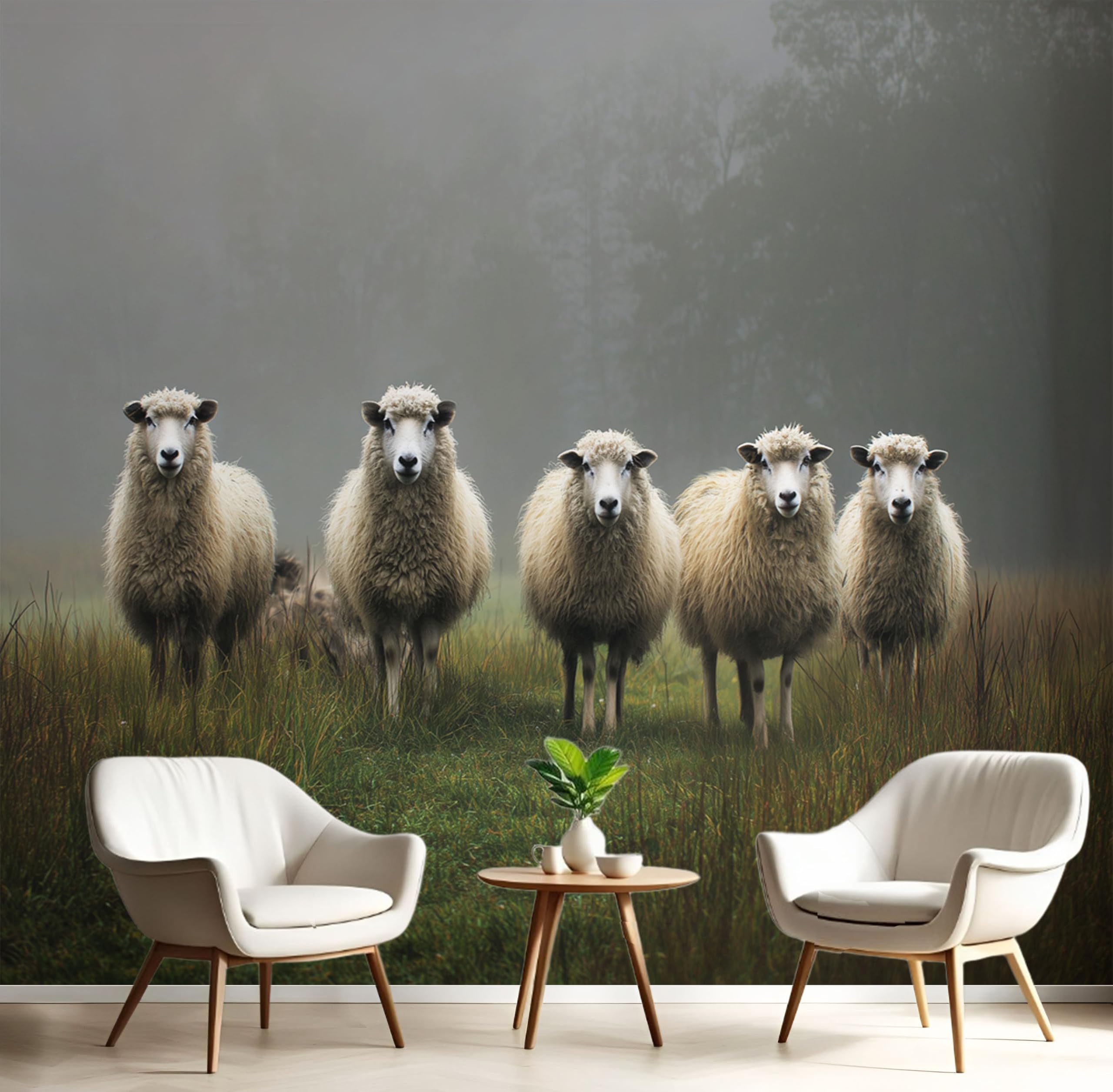 Décoration murale chèvres pour relooker un salon sombre