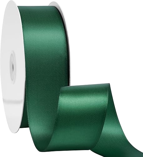 Miniatura 39 de LIUYAXI Cinta de satén roja de doble cara, 1/4 pulgadas x 50 yardas continuas, cintas finas perfectas para envolver regalos, tarjetas de invitación