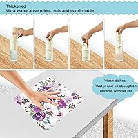Vista 4 de CaTaKu Paños de limpieza reutilizables de microfibra de flores moradas, paños de cocina para lavar platos, paños de cocina con rosas de acuarela