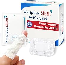 Sterile Wound Plasters 6 x 10 cm - Pack of 50 Individually Packed | Self-Adhesive Wound Dressing with Absorbent Pad | Plasters for Sensitive Skin, Breathable & Wound Dressing (6 x 10 cm (Pack