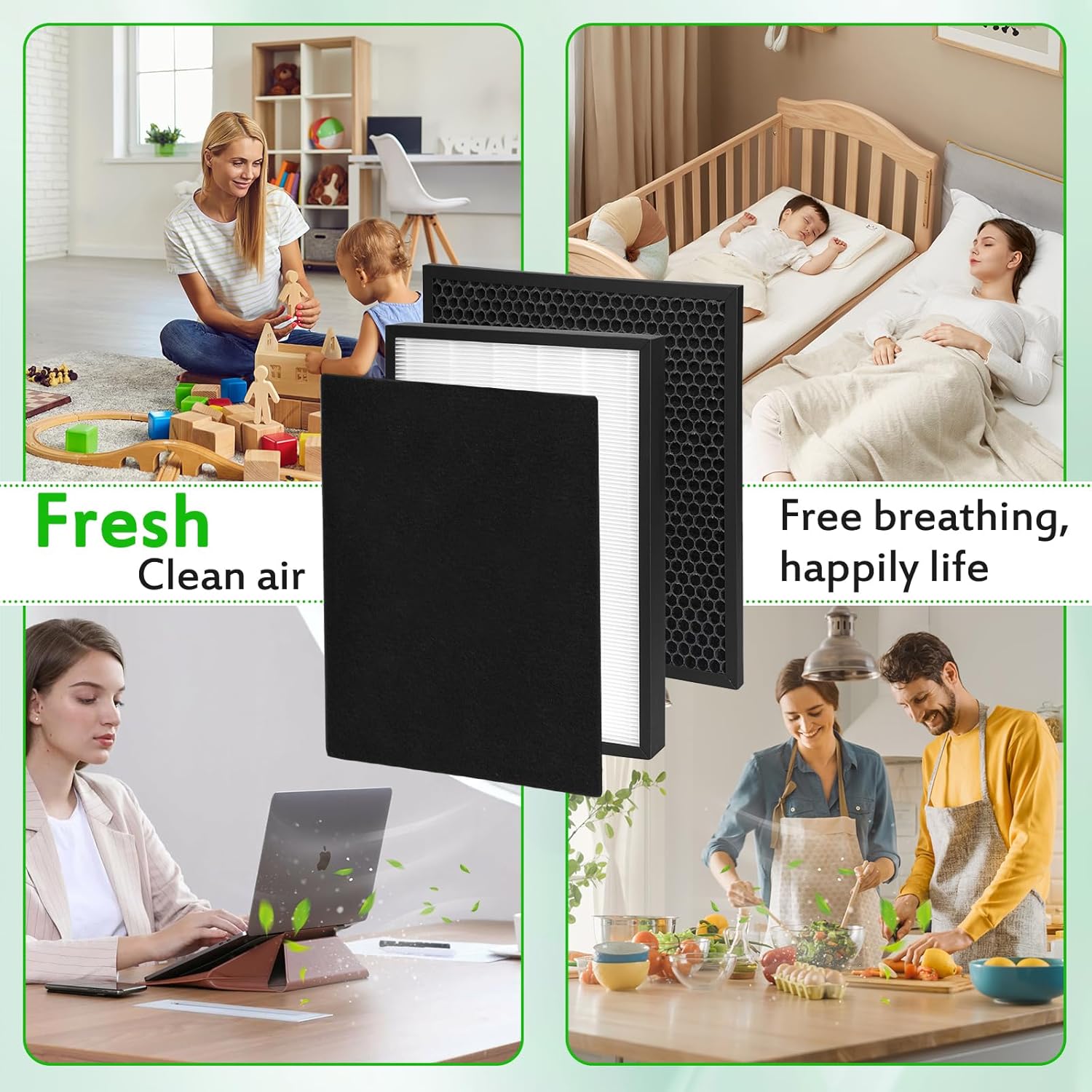 2-Pack P700BB Replacement Filter Cartridges Compatible with Brondell Pro Air Purifiers Models: P700BB, P7004C, APP60, CANP700BB Air Purifier Replacement Filters - Upgraded Version