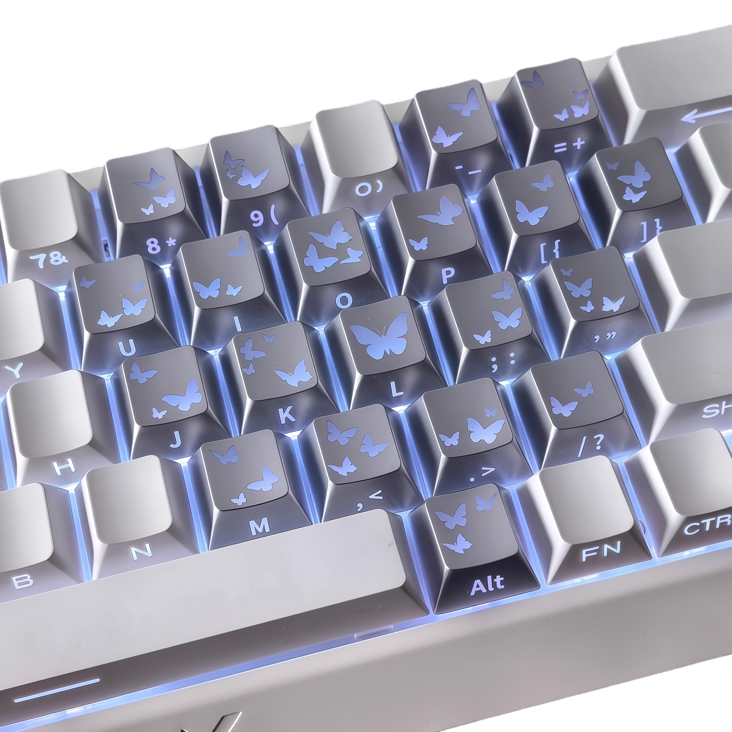 Amazon | JYF.QUANYI キーキャップ 21キー ハート蝶 ダブルショット PC