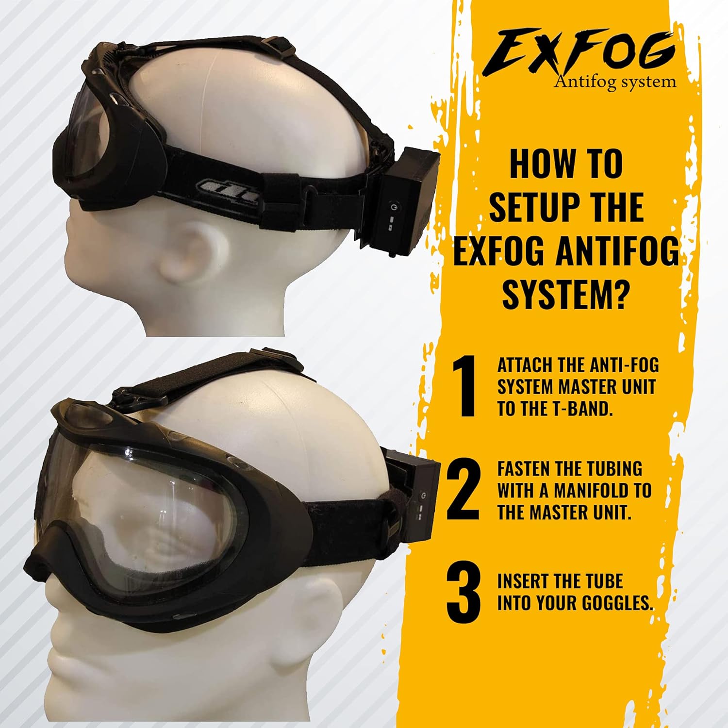 ExFog Anti Fog Kit with T-Band - Lightweight Anti Fog Unit for Airsoft Sports & Construction Goggles : Sports & Outdoors