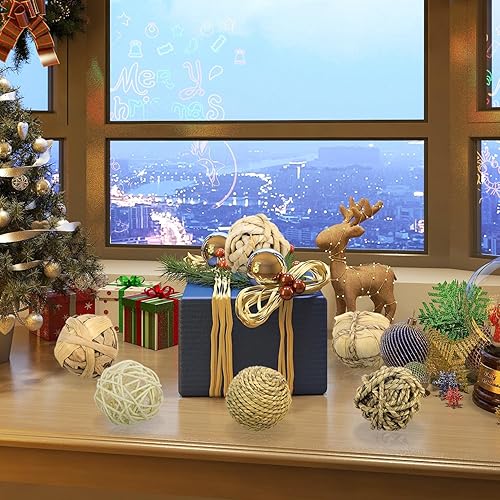 Miniatura 8 de Kesywale Juego de 6 bolas decorativas para rellenos de cuencos de centro de mesa bolas de mimbre de ratán surtidas de 28 pulgadas esferas de orbes