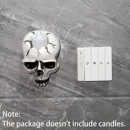 Miniatura 7 de Portavelas de calavera de Halloween, portavelas montado en la pared, portavelas gótico, decoración del hogar de Halloween para interiores