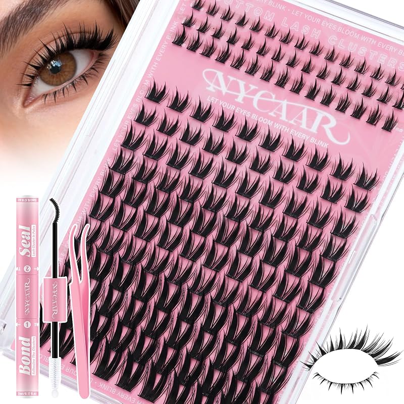 Kit Bunny NYCAAR com 120 cílios em tufos C Curl, cola, selante, pinça e removedor