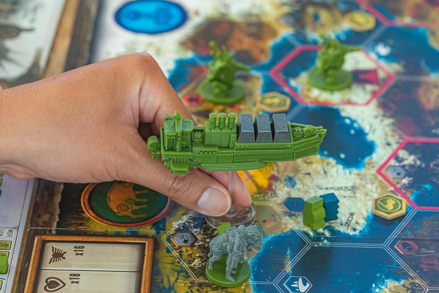 Stonemaier Games: Scythe: The Wind Gambit Expansion by Jamey Stegmaier & Kai Starck | Adds 2 New Modules to Scythe (Base Game): Resolutions & Airships (Includes 7 Miniatures) | 1-5 Players, 140 Mins